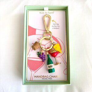 True to Form Wine & Cheese Key Chain / Bag Charm